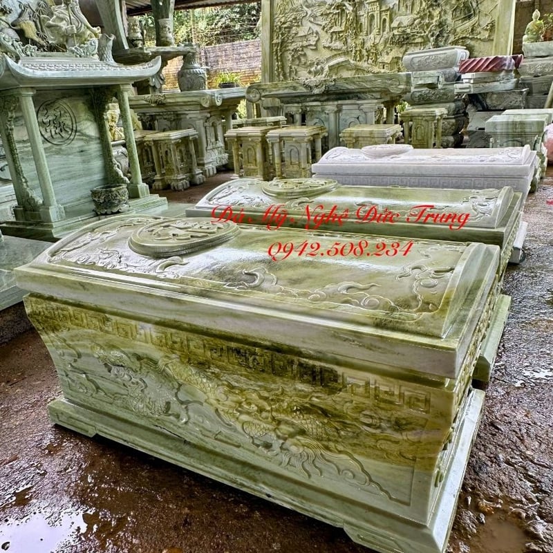 Tiểu Quách Đá Ngọc Serpentine Nguyên Khối – Quách Đá Phong Thủy Cao Cấp, Sang Trọng