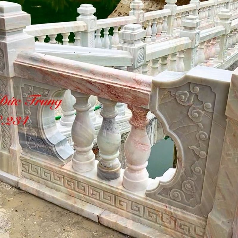 Lan Can Đá Trắng Sứ Lầu Trà Hiện Đại – Tinh Hoa Không Gian Tĩnh Tại