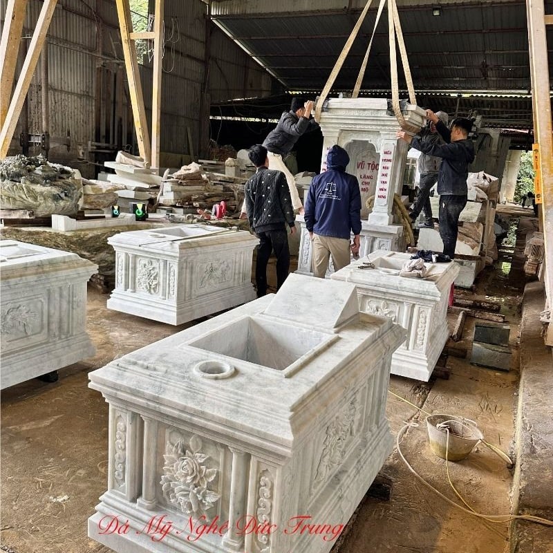 Khu lăng mộ đá trắng marble phong cách Âu hiện đại