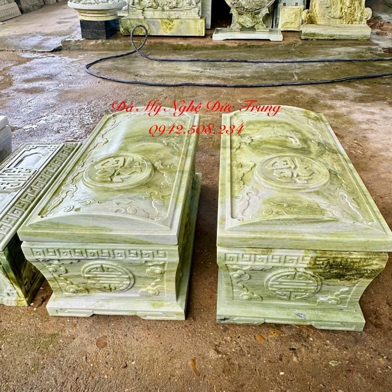 Tiểu Quách Đá Ngọc Serpentine Nguyên Khối – Quách Đá Phong Thủy Cao Cấp, Sang Trọng