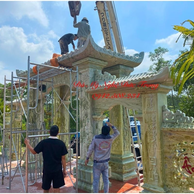 Cổng Tam Quan Truyền Thống Đá Ngọc Serpentine