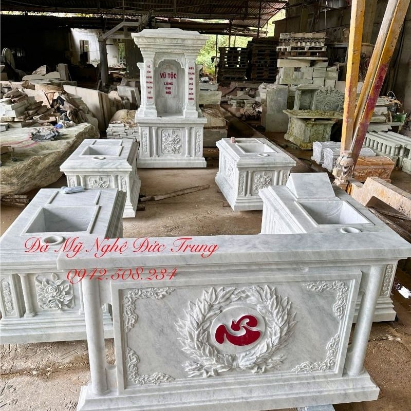 Khu lăng mộ đá trắng marble phong cách Âu hiện đại