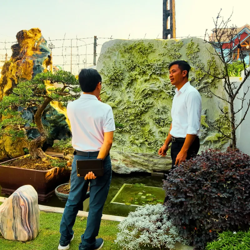 Tranh Tùng Hạc Diên Niên đá ngọc Serpentin nguyên khối chạm khắc tinh xảo