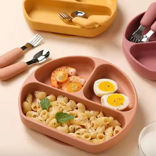 Khay ăn dặm silicon cho bé an toàn, không BPA