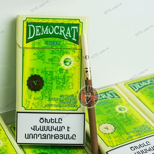 Thuốc Lá Democrat Green Slim (Vị Táo Điếu Bé)