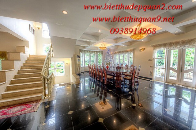 phòng bếp, phòng ăn rộng sang trọng