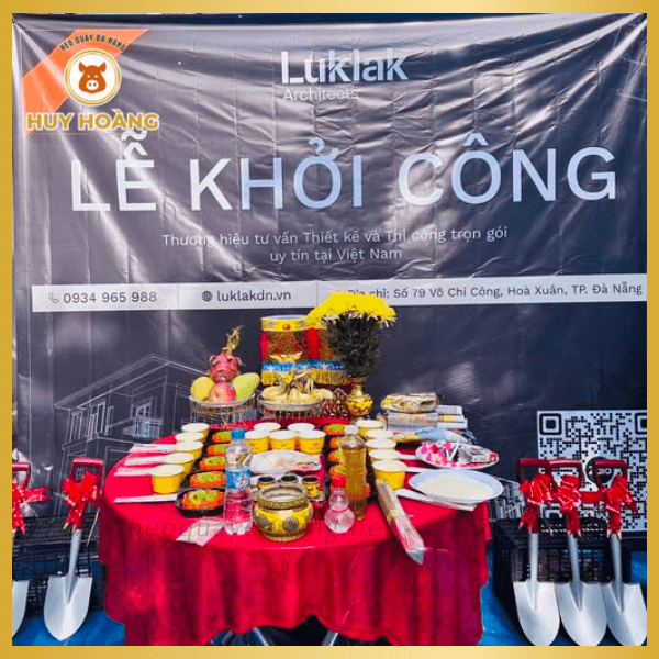 Mâm cúng khởi công công ty Luklak