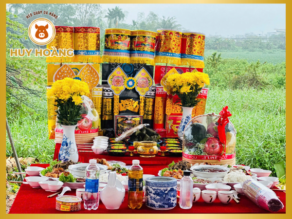 Mâm cúng công ty hoành tráng