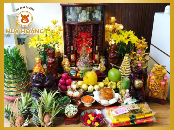 Mâm cúng thần tài heo quay đẹp 5