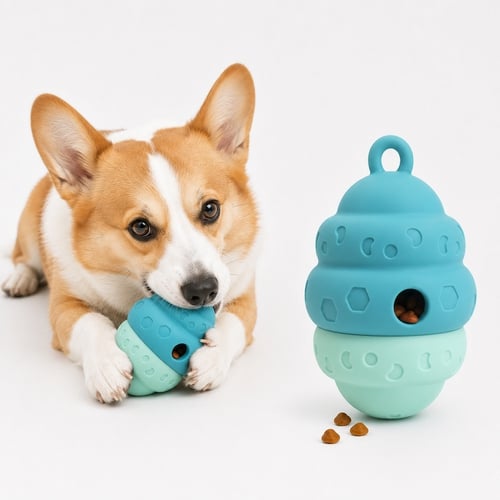 Honeycomb Slow Feeder Silicone Dog Toy