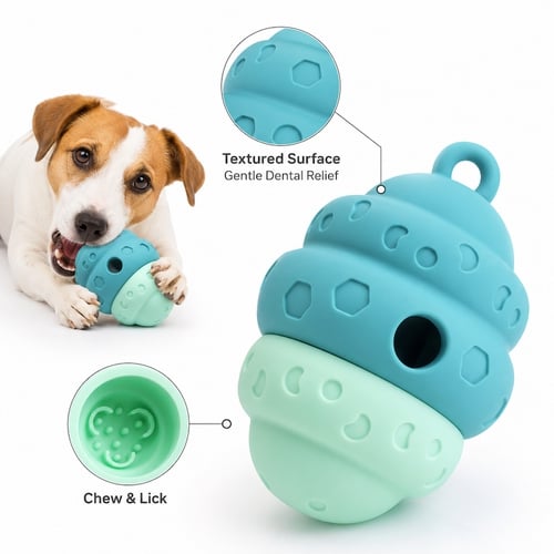Honeycomb Slow Feeder Silicone Dog Toy