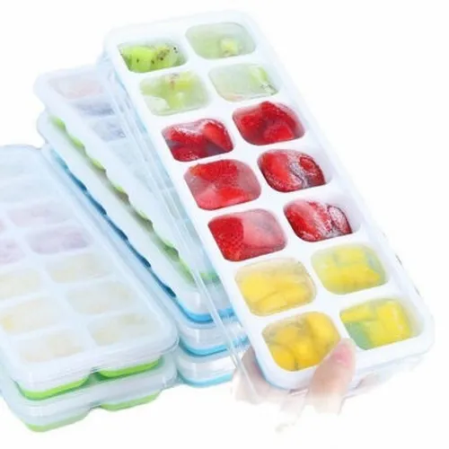 Round silicone ice tray with lid