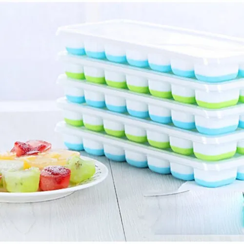 Round silicone ice tray with lid