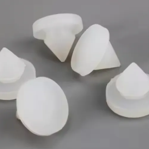 Durable, heat-resistant silicone rubber stoppers with flexible design