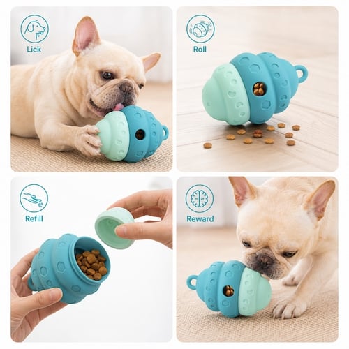Honeycomb Slow Feeder Silicone Dog Toy