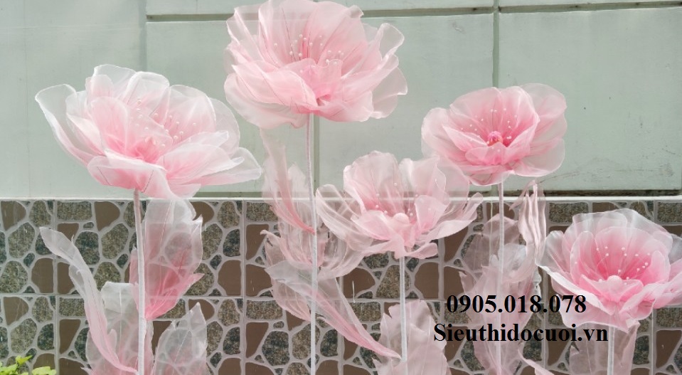 Hoa vải voan trang trí Hoa vải voan trang trí