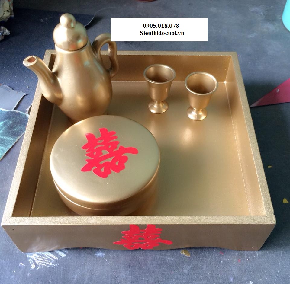 Mâm quả, khay, bình rượu và khăn Mâm quả, khay, bình rượu và khăn