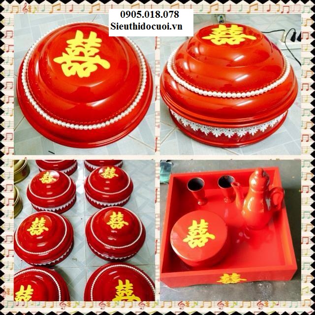 Mâm quả, khay, bình rượu và khăn Mâm quả, khay, bình rượu và khăn