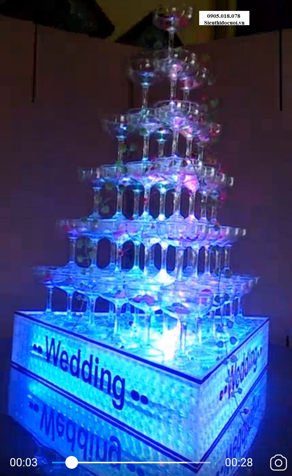 Tháp ly champagne xếp tầng mẫu TL24 Tháp ly champagne xếp tầng mẫu TL24