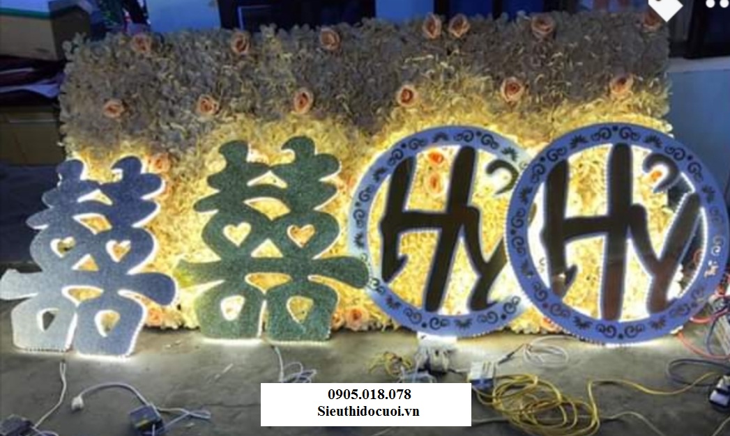 Hỷ led trang trí đám cưới Hỷ led trang trí đám cưới