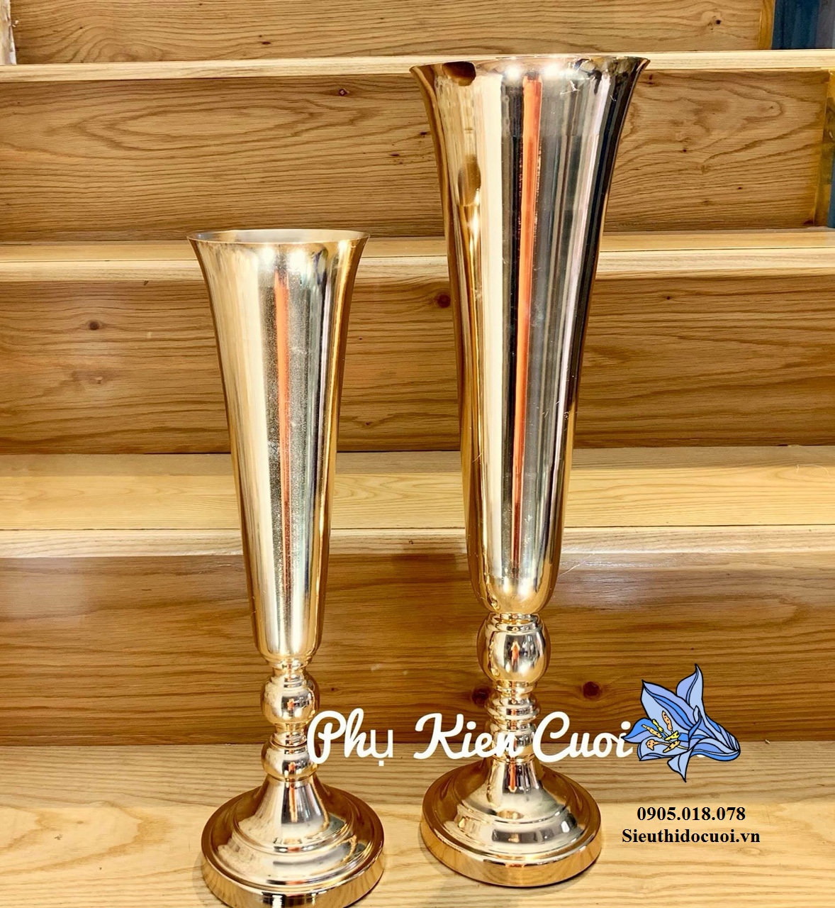 Chân nến pha lê trang trí tông màu vàng Chân nến pha lê trang trí tông màu vàng