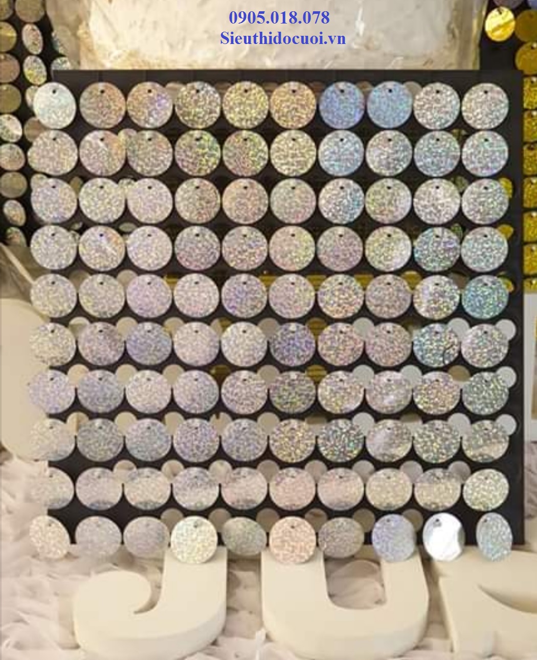 Tấm KIm sa động trang trí backdrop, ốp trụ, bảng hiệu Tấm KIm sa động trang trí backdrop, ốp trụ, bảng hiệu