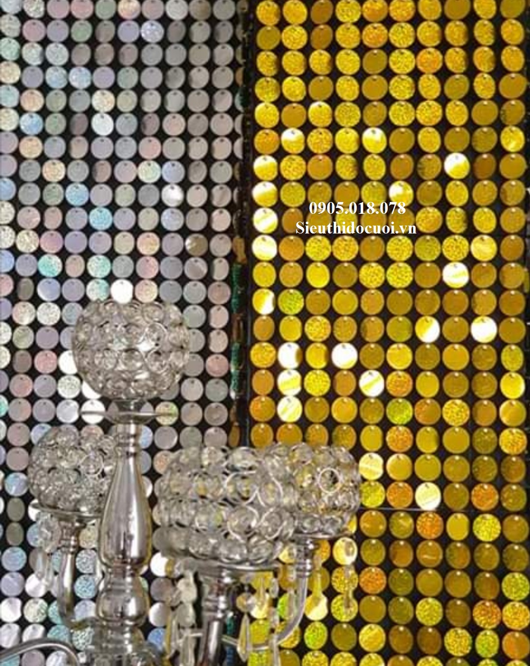 Tấm KIm sa động trang trí backdrop, ốp trụ, bảng hiệu Tấm KIm sa động trang trí backdrop, ốp trụ, bảng hiệu