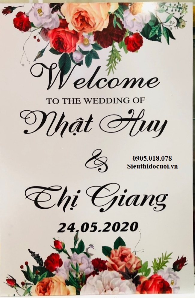 Bảng tên cô dâu chú rể bằng fomex, tem nước suối, chữ xốp Bảng tên cô dâu chú rể bằng fomex, tem nước suối, chữ xốp