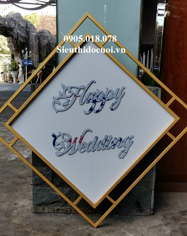 Bảng tên cô dâu chú rể bằng alu và bộ chữ số Bảng tên cô dâu chú rể bằng alu và bộ chữ số