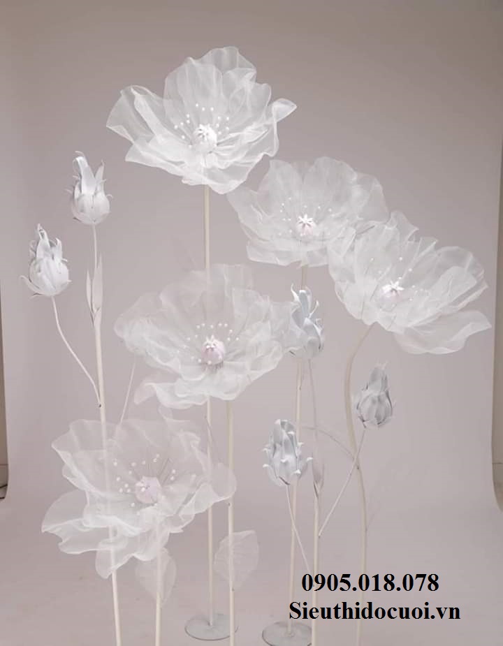 Hoa vải voan trang trí Hoa vải voan trang trí