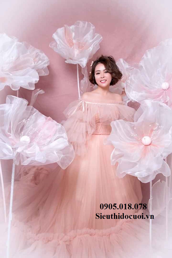 Hoa vải voan trang trí Hoa vải voan trang trí