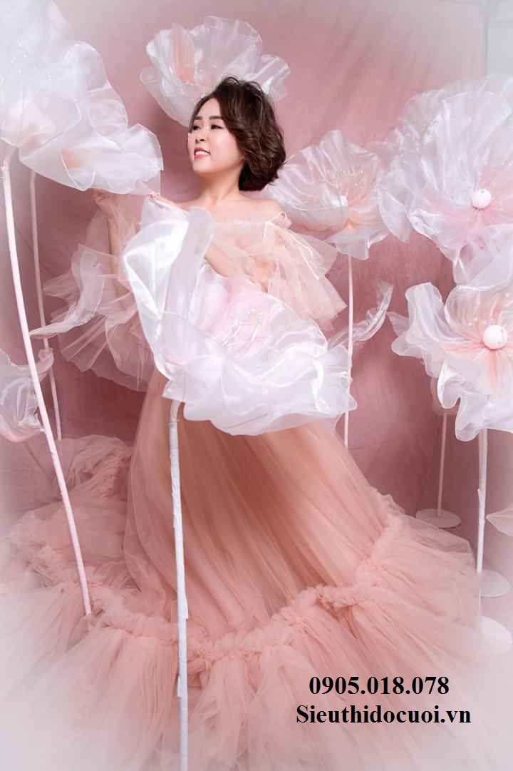 Hoa vải voan trang trí Hoa vải voan trang trí