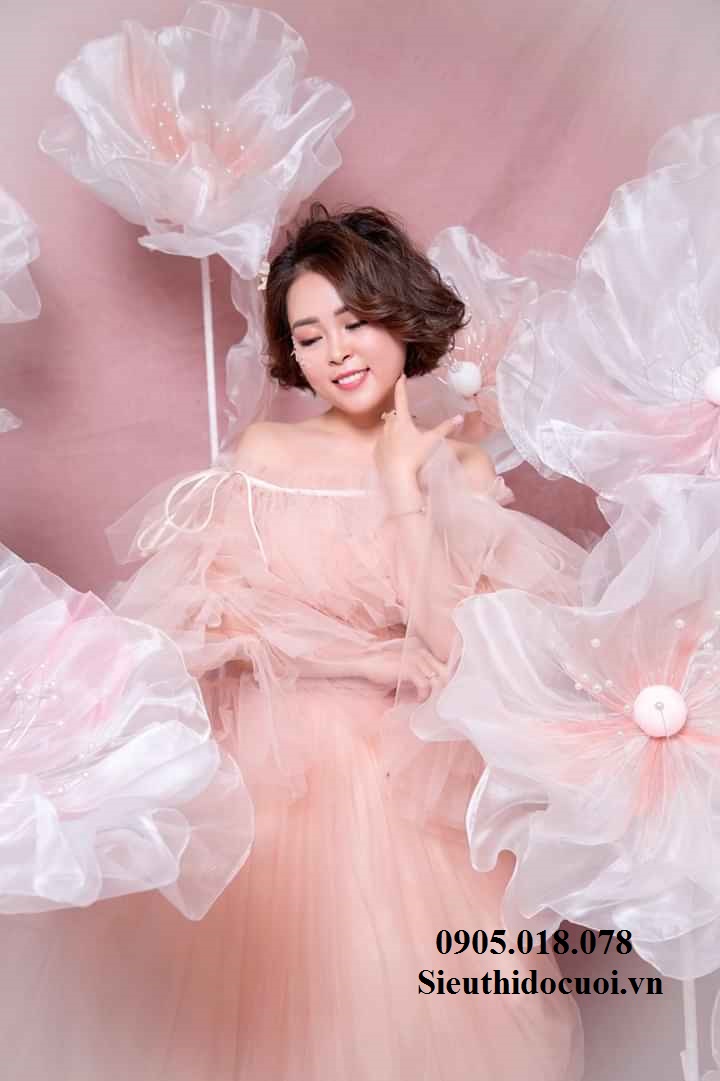 Hoa vải voan trang trí Hoa vải voan trang trí