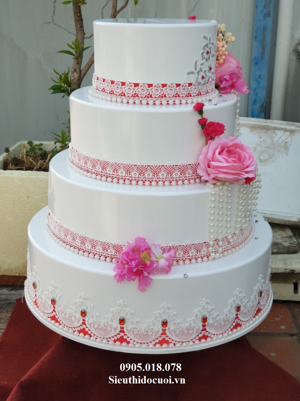 Bánh kem 4 tầng, Thùng tiền 4 tầng Bánh kem 4 tầng, Thùng tiền 4 tầng