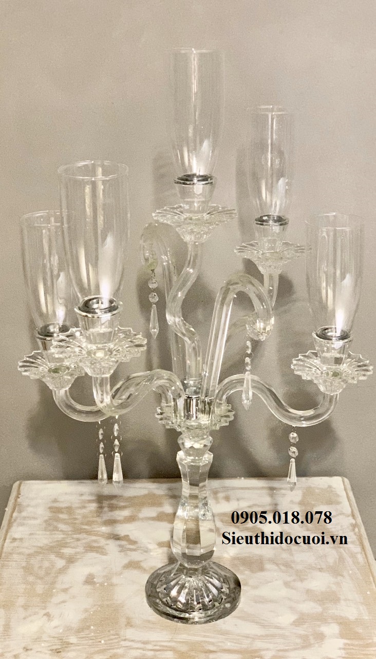 Chân nến pha lê trong suốt Chân nến pha lê trong suốt