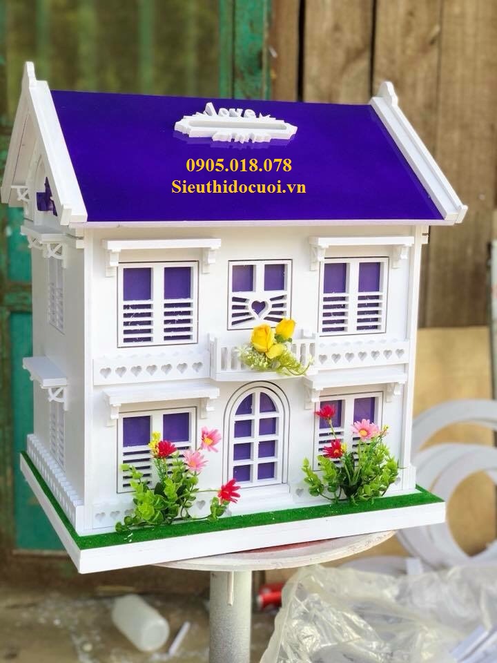 Thùng tiền đám cưới hình ngôi nhà Thùng tiền đám cưới hình ngôi nhà