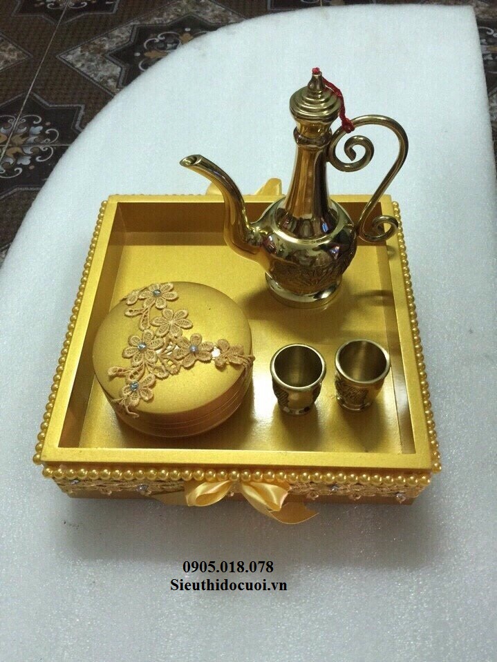 Mâm quả, khay, bình rượu và khăn Mâm quả, khay, bình rượu và khăn