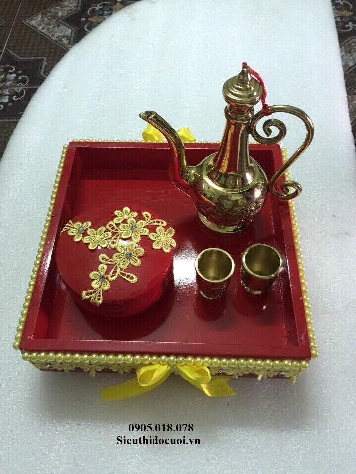 Mâm quả, khay, bình rượu và khăn Mâm quả, khay, bình rượu và khăn