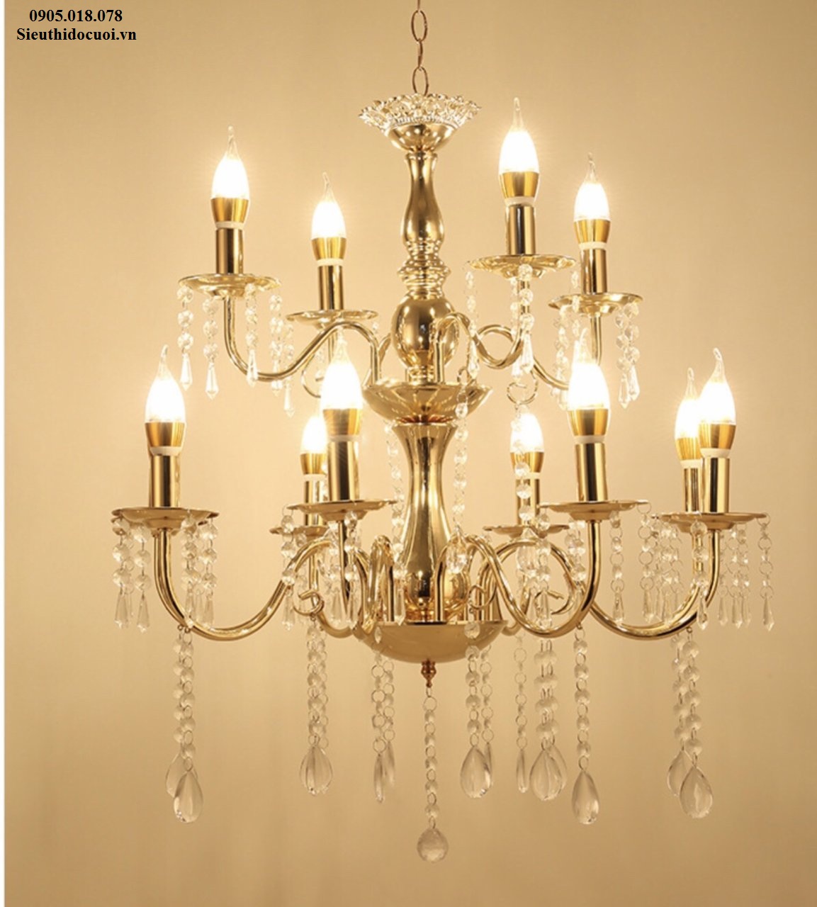 Đèn chùm 8 nhánh và 12 nhánh Đèn chùm 8 nhánh và 12 nhánh