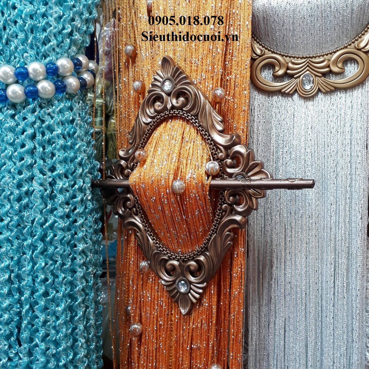 Cài rèm chỉ, cài nơ ghế Cài rèm chỉ, cài nơ ghế