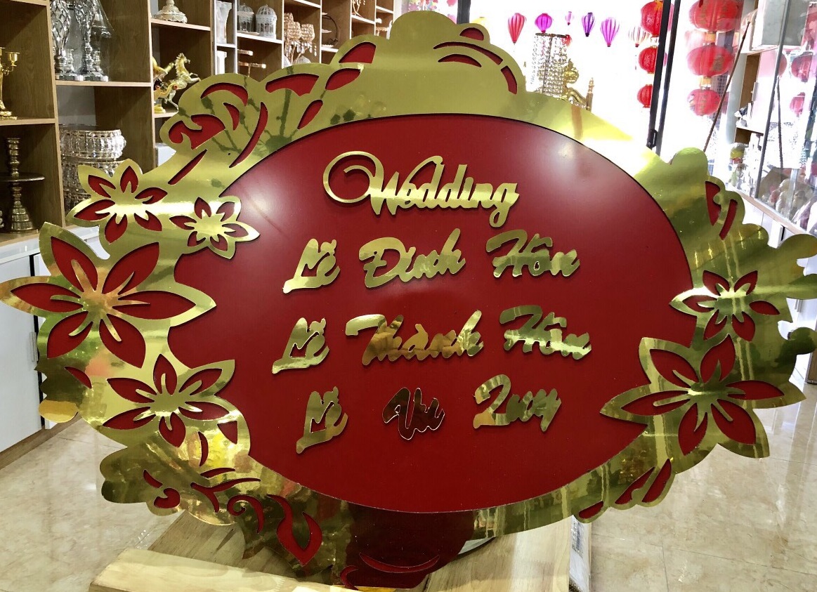 Bảng tên cô dâu chú rể bằng alu và bộ chữ số Bảng tên cô dâu chú rể bằng alu và bộ chữ số