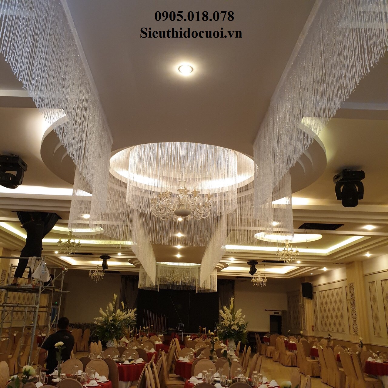 Cài rèm chỉ, cài nơ ghế Cài rèm chỉ, cài nơ ghế