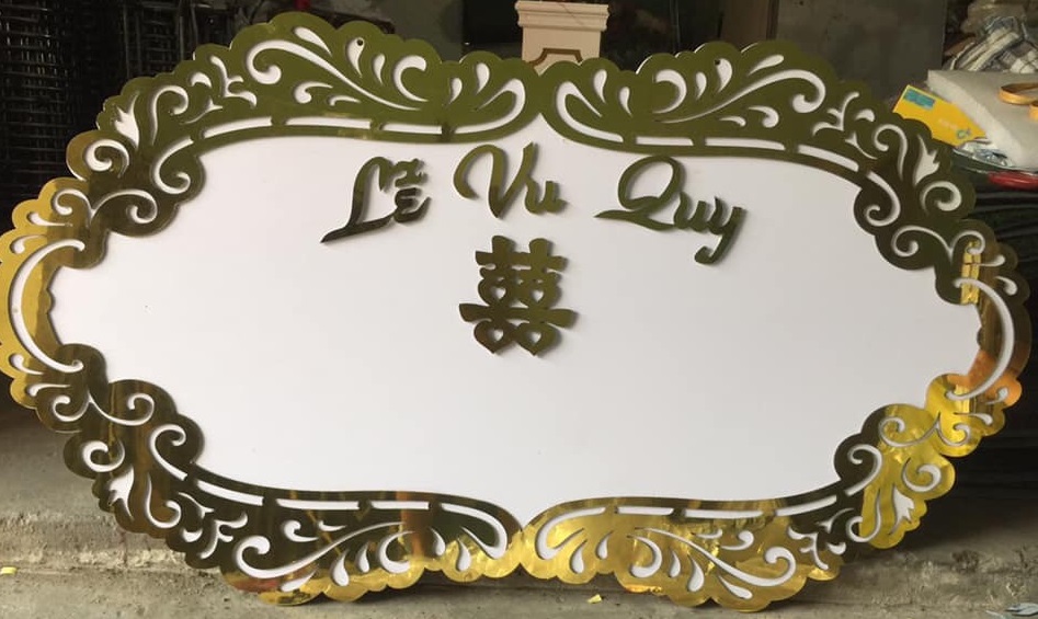 Bảng tên cô dâu chú rể bằng alu và bộ chữ số Bảng tên cô dâu chú rể bằng alu và bộ chữ số