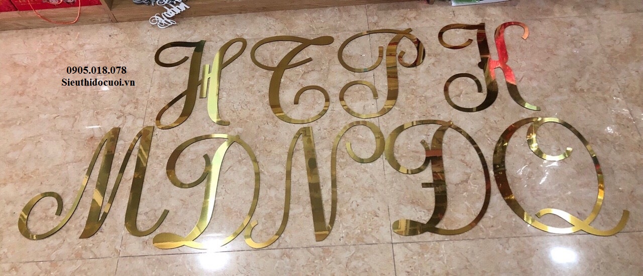 Bộ chữ số và bảng tên cô dâu chú rể bằng alu Bộ chữ số và bảng tên cô dâu chú rể bằng alu