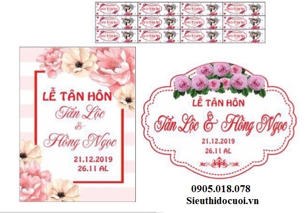 Bảng tên cô dâu chú rể bằng fomex, tem nước suối, chữ xốp Bảng tên cô dâu chú rể bằng fomex, tem nước suối, chữ xốp