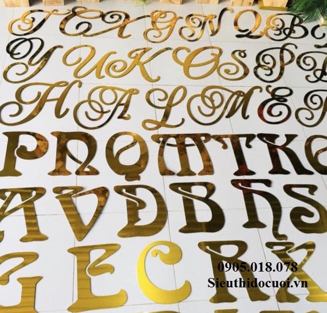 Bộ chữ số và bảng tên cô dâu chú rể bằng alu Bộ chữ số và bảng tên cô dâu chú rể bằng alu