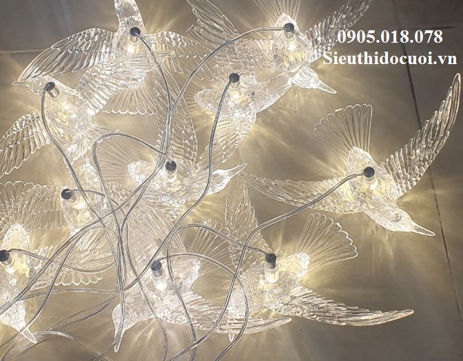 Bộ thả chim pha lê trong suốt đèn led trang trí hay còn gọi là led chim trong Bộ thả chim pha lê trong suốt đèn led trang trí hay còn gọi là led chim trong