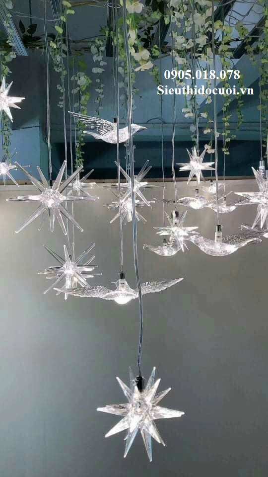 Bộ thả chim pha lê trong suốt đèn led trang trí hay còn gọi là led chim trong Bộ thả chim pha lê trong suốt đèn led trang trí hay còn gọi là led chim trong