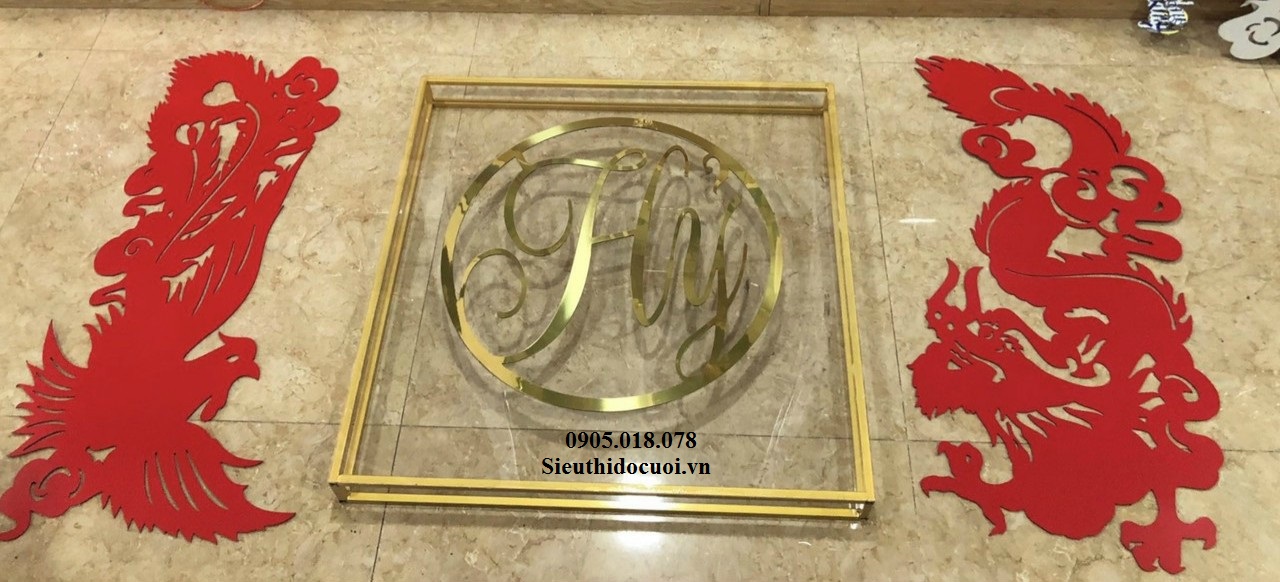 Bộ rồng phụng alu trang trí gia tiên Bộ rồng phụng alu trang trí gia tiên