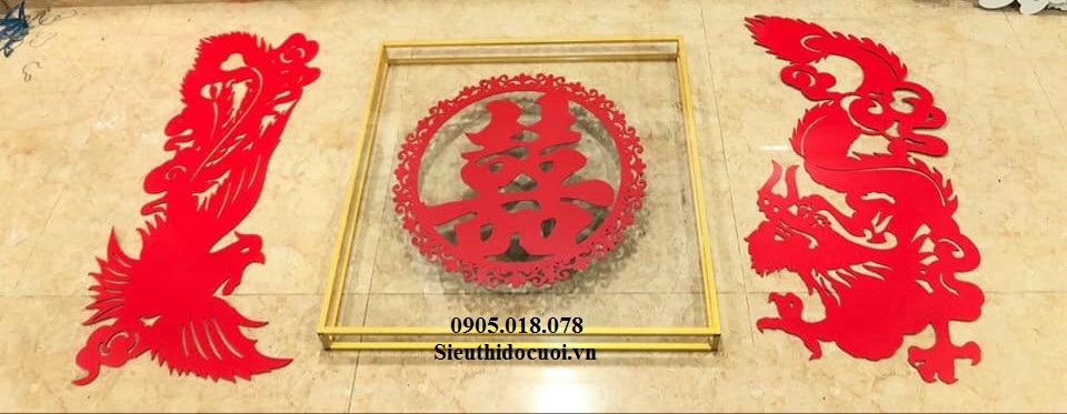 Bộ rồng phụng alu trang trí gia tiên Bộ rồng phụng alu trang trí gia tiên